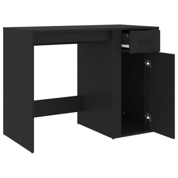 vidaXL Skrivbord svart 100x49x75 cm konstruerat trä