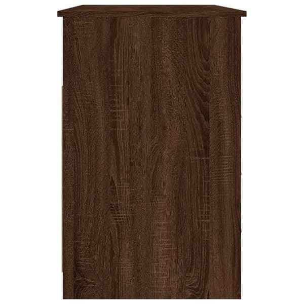 vidaXL Skrivbord med lådor brun ek 102x50x76 cm konstruerat trä