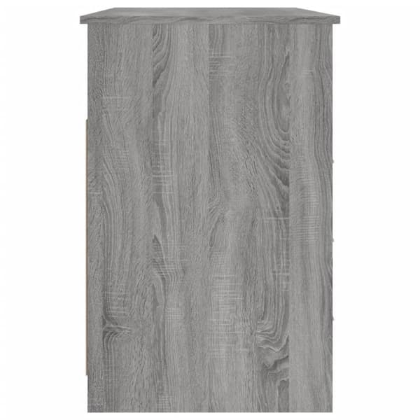 vidaXL Skrivebord med skuffer grå sonoma 102x50x76 cm konstruert tre