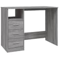 Miniatyrbilde 2 av 11: vidaXL Skrivebord med skuffer grå sonoma 102x50x76 cm konstruert tre