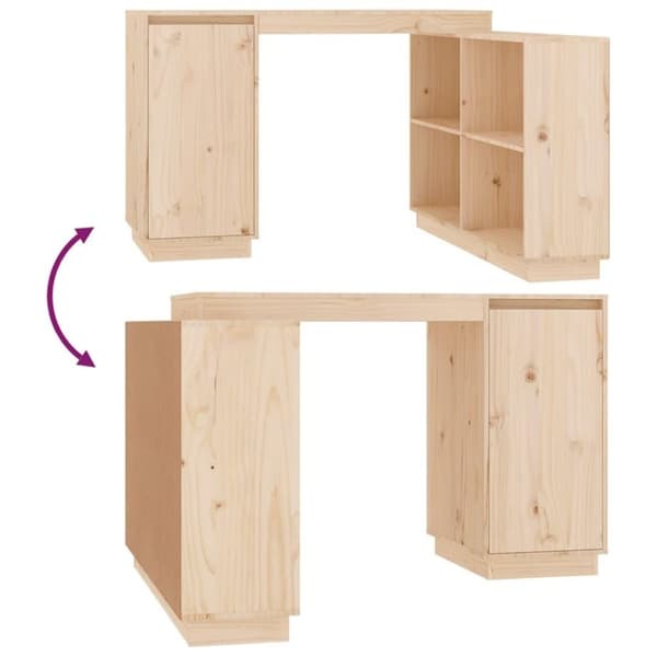 vidaXL Skrivbord 110x50x75 cm massiv furu