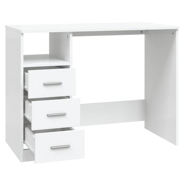 vidaXL Skrivbord med lådor vit 102x50x76 cm konstruerat trä