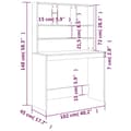 Miniatyrbild 7 av 9: vidaXL Skrivbord med hyllor rökfärgad ek 102x45x148 cm konstruerat trä