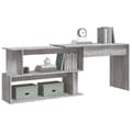 Miniatyrbilde 4 av 10: vidaXL Hjørnepult grå sonoma 200x50x76 cm konstruert tre