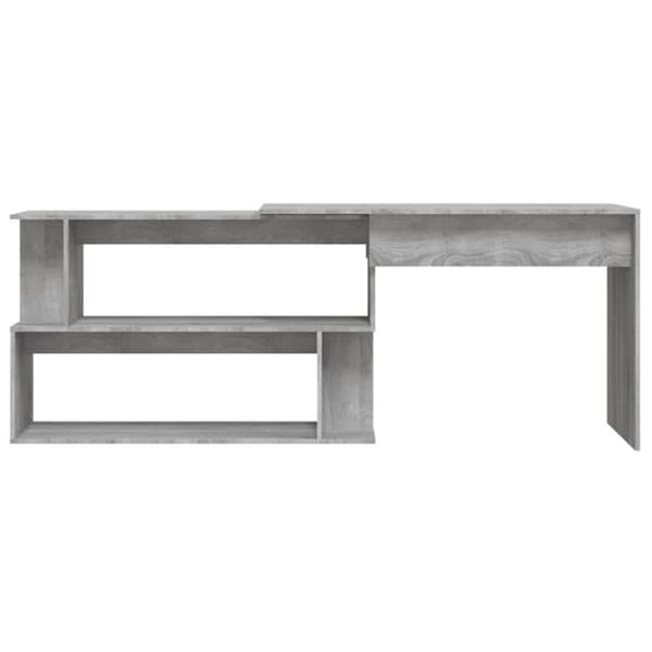 vidaXL Kulmatyöpöytä harmaa Sonoma 200x50x76 cm tekninen puu