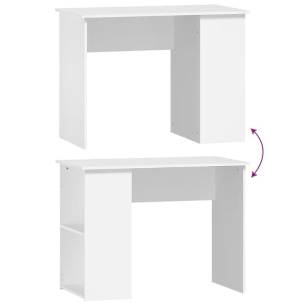 vidaXL Skrivebord hvit 100x55x75 cm konstruert tre