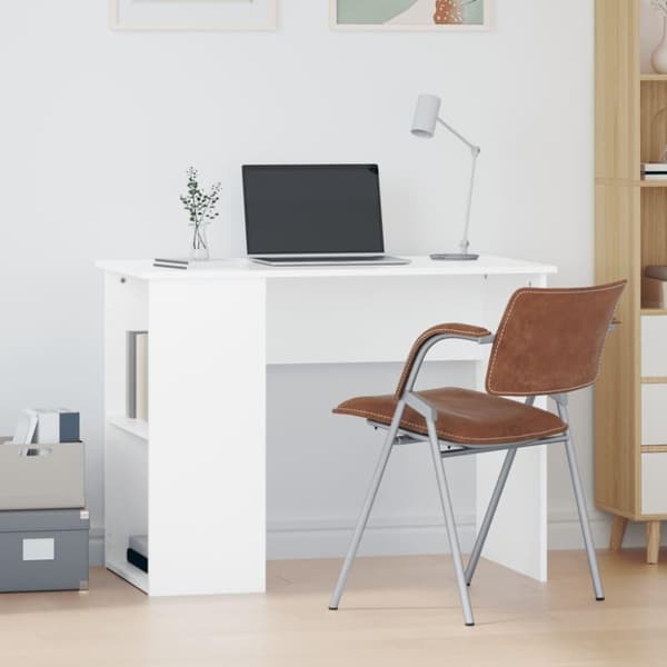 vidaXL Skrivebord hvit 100x55x75 cm konstruert tre
