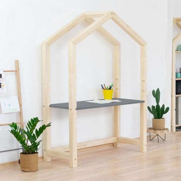Lackerat och grått STOLLY stuga barnskrivbord