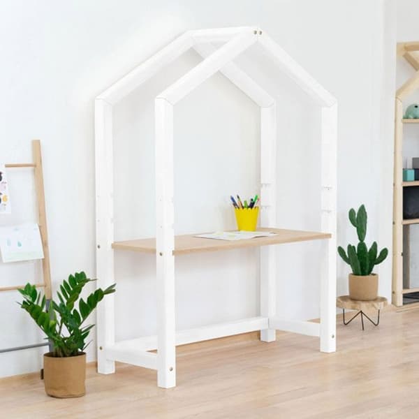 Vitt och naturligt STOLLY hut barnskrivbord