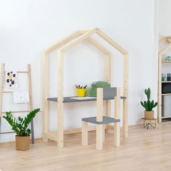 STOLLY naturligt och vitt stugbord för barn