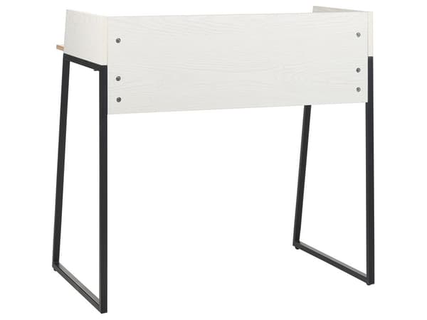 Hemmakontor Skrivbord Ljust trä och Vit MDF Bräda 90 x 60 cm Bord Genomföringshål Bordsskiva Organisering