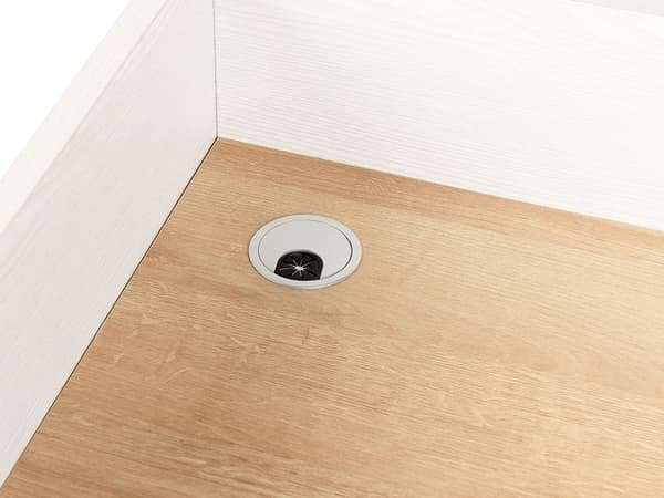 Hemmakontor Skrivbord Ljust trä och Vit MDF Bräda 90 x 60 cm Bord Genomföringshål Bordsskiva Organisering