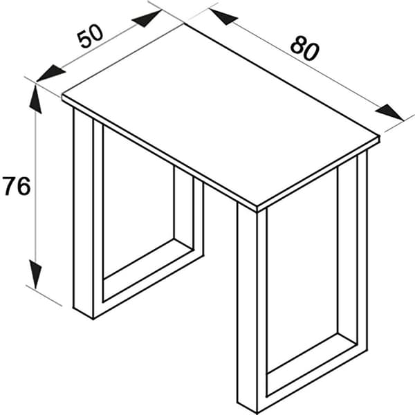 LonaU skrivbord 80x50cm vit, svart.