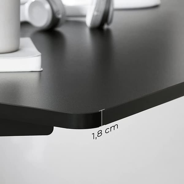 Songmics Electric Desk Top Smooth Edge Melamine Cover MDF 120x60x1.8 cm Black