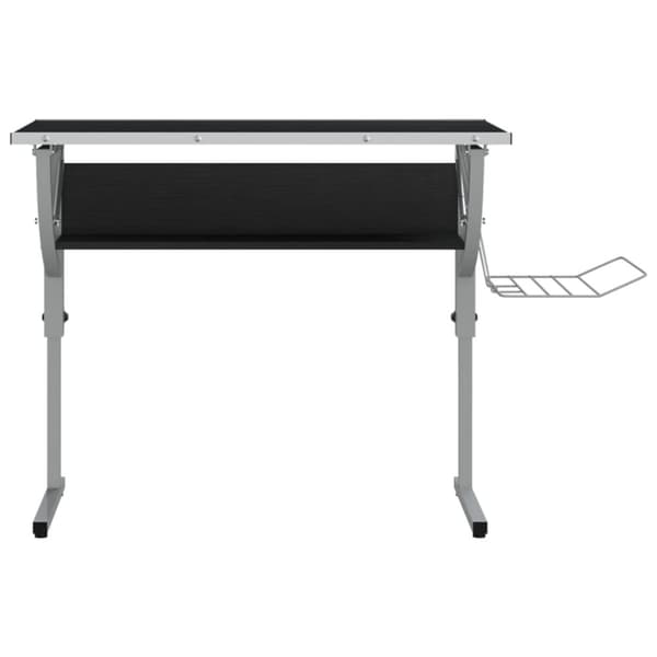 vidaXL skrivebord 110x53x(58-87) cm konstrueret træ og stål sort grå
