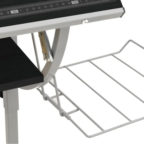 vidaXL Ritbord svart och grå 110x53x(58-87) cm konstruerat trä & stål