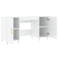 Miniatyrbilde 4 av 11: vidaXL Skrivebord høyglans hvit 140x50x75 cm konstruert tre