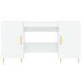 Miniatyrbilde 5 av 11: vidaXL Skrivebord høyglans hvit 140x50x75 cm konstruert tre