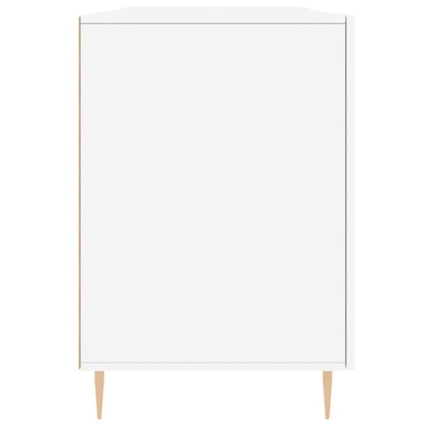 vidaXL Skrivebord høyglans hvit 140x50x75 cm konstruert tre