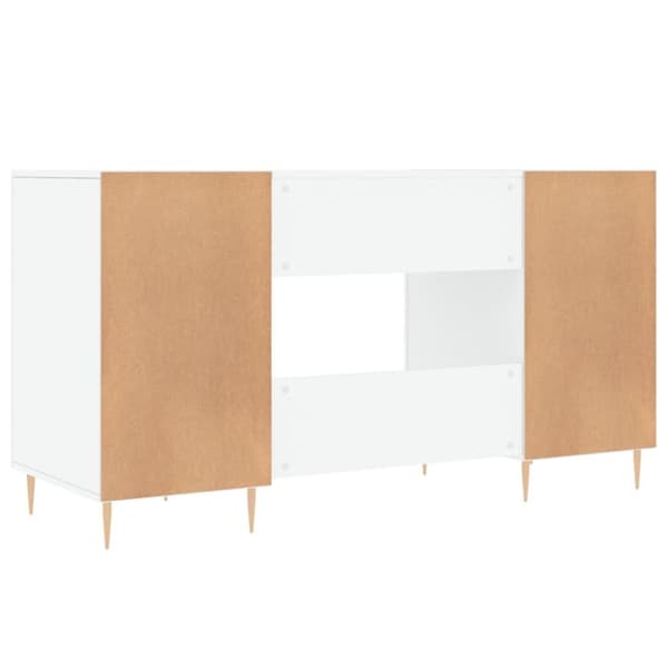 vidaXL Skrivebord høyglans hvit 140x50x75 cm konstruert tre