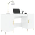 Miniatyrbilde 2 av 11: vidaXL Skrivebord høyglans hvit 140x50x75 cm konstruert tre