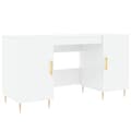 Miniatyrbilde 1 av 11: vidaXL Skrivebord høyglans hvit 140x50x75 cm konstruert tre