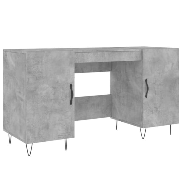 vidaXL Skrivebord betonggrå 140x50x75 cm konstruert tre