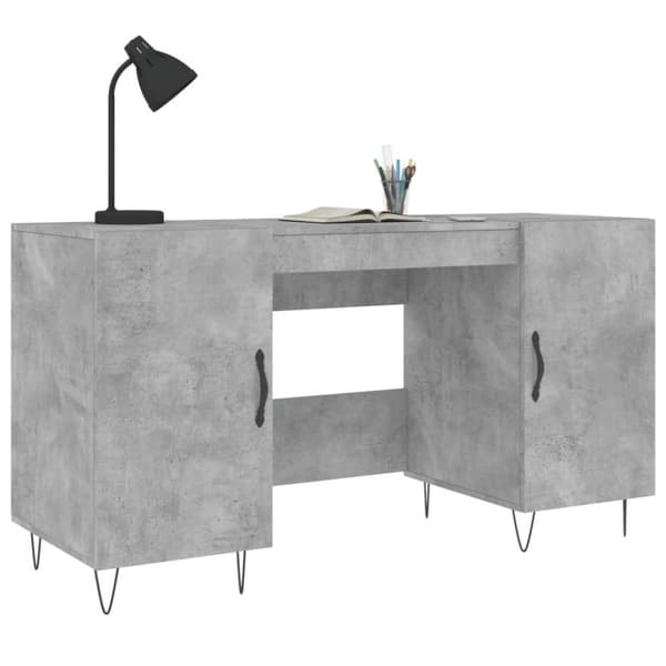 vidaXL Työpöytä betoninharmaa 140x50x75 cm tekninen puu