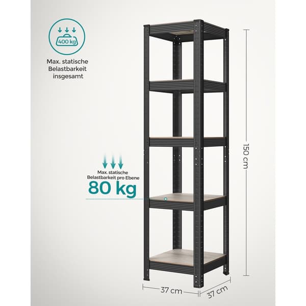 Pieni teline laatikko - olohuoneen kaappi - erityisen vahva - 5 tasoa - musta
