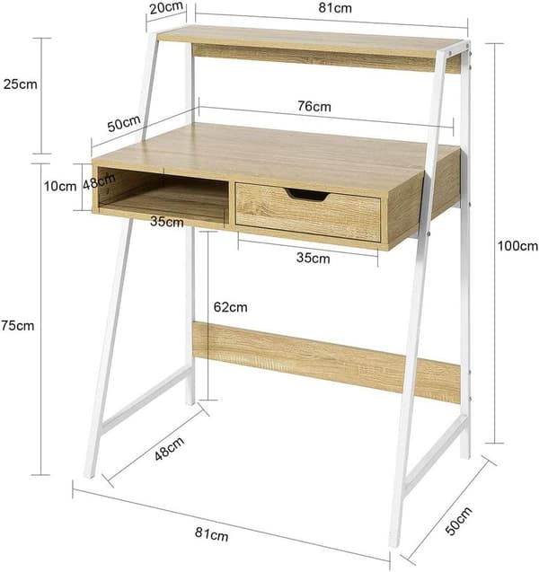 Rootz Home Office Bordsbord - Datorbord - Arbetsstation med förvaringshylla