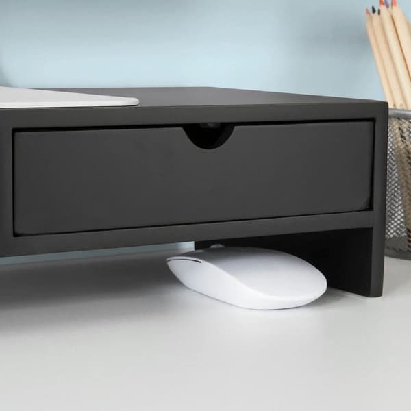 Rootz Monitor Stand Computer Screen-Monitor Stand- Monitor Riser -Desk Organizer med 2 skuffer