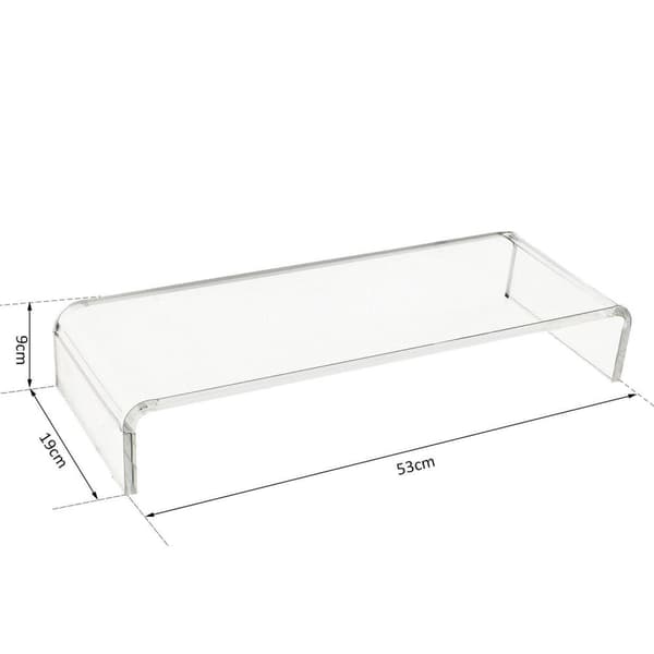 Rootz TV-bänk Top Screen Stand - Transparant - Glas - 53 cm x 7,48 cm x 3,54 cm