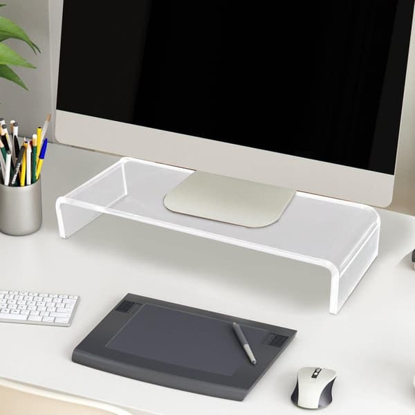 Rootz TV-bänk Top Screen Stand - Transparant - Glas - 53 cm x 7,48 cm x 3,54 cm
