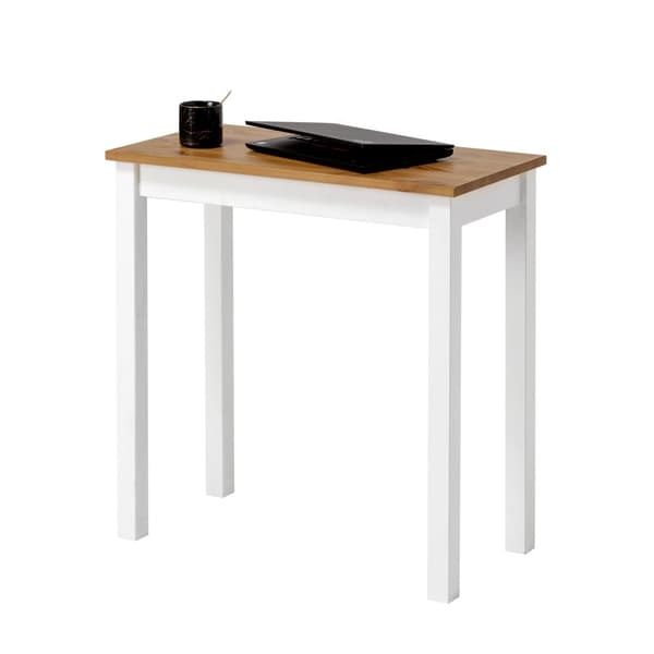 Työpöytä "Vesa" massiivimäntypuusta (White/Brown), 75 x 38 cm Korkeus 75 cm