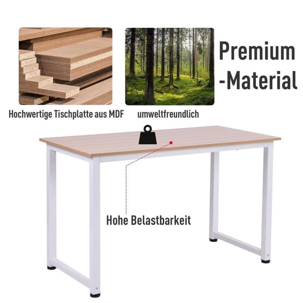 Rootz Bureau - Wit - Metalli, Mdf - 47,24 cm x 23,62 cm x 29,92 cm
