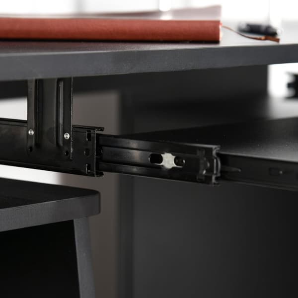 Nancy's Menomonee Falls Bureau - Computerbureau - Bureau Met Laden - Opbergrum - Staal - Sort - 120 x 55 x 85 cm