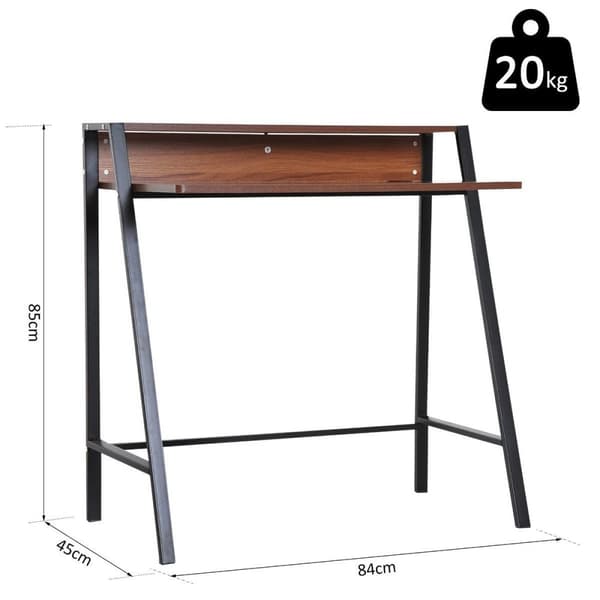 Rootz Desk - Computer Desk - Office Table - Computer Table - Drawer - Processed Wood - Steel - Brown - Black