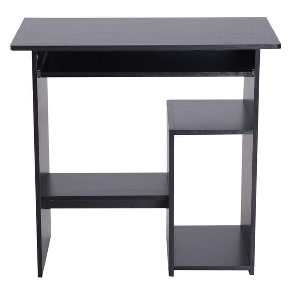 Rootz Desk - Computer Table - Extendable Tabletop - Office Table - PC Table - Black/White - Processed Wood