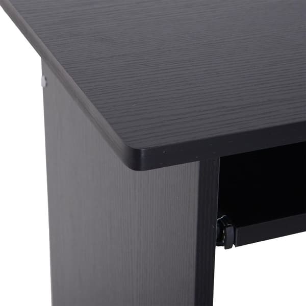 Rootz Desk - Computer Table - Extendable Tabletop - Office Table - PC Table - Black/White - Processed Wood