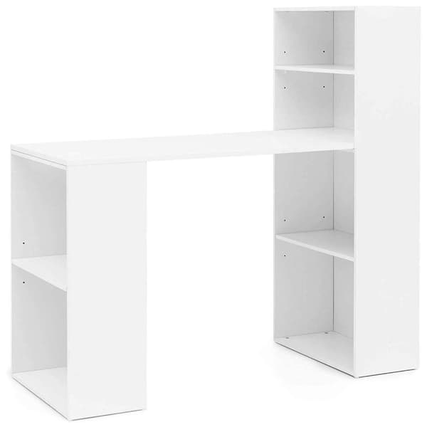 Rootz skrivebordsbord - moderne computerbord - hvid - 120 x 120 x 53 cm