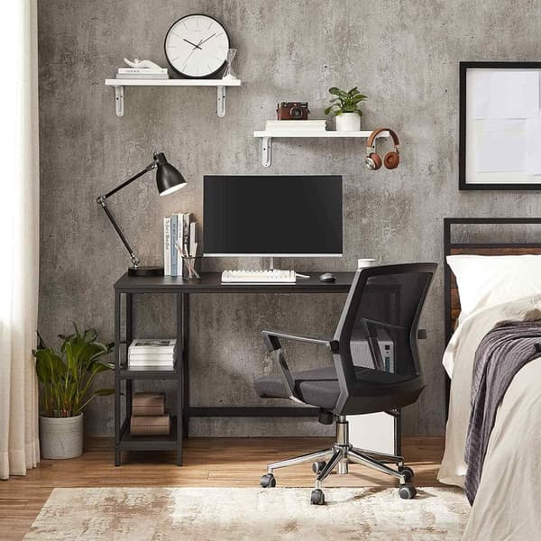 Rootz Skrivbord - Datorbord - Kontorsbord - Förvaringsutrymme - Industriellt - Bearbetat trä - Stål - Svart - 120 x 60 x 75 cm