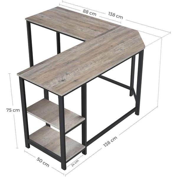 Rootz Desk - Työpöytä - Toimistopöytä - Pöydät - Harmaa/Musta - 138 x 138 x 75 cm