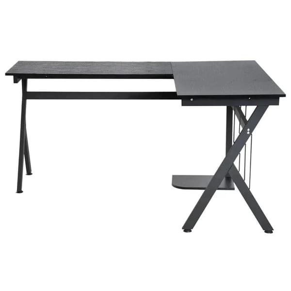 Rootz-pöytä - Tietokonepöytä - L-muotoinen kulmapöytä - Kulmapöytä - Toimistopöytä - Musta - 155 x 130 x 76cm