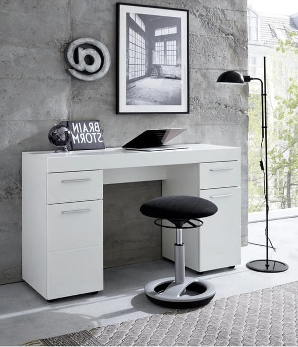 Rootz Desk - Työpöytä - Tietokonepöytä - Valkoinen - 120 x 76 x 41 cm