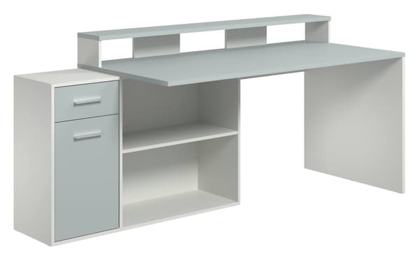 Rootz Desk 160 x 92 x 115 cm - toimistopöytä - pelipöytä - neljä kokoonpanovaihtoehtoa - Valkoinen/harmaa - Antrasiitti