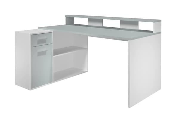 Rootz Desk 160 x 92 x 115 cm - toimistopöytä - pelipöytä - neljä kokoonpanovaihtoehtoa - Valkoinen/harmaa - Antrasiitti Antraciet