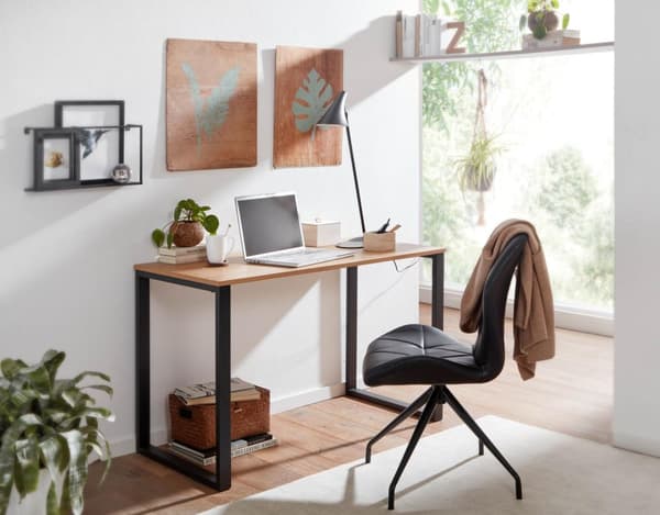 Rootz skrivebord eg indretning - sort 120x60x76 cm design computerbord - Kontorbord til hjemmekontor Small Hell - Arbejdsværelse laptop bord med metal
