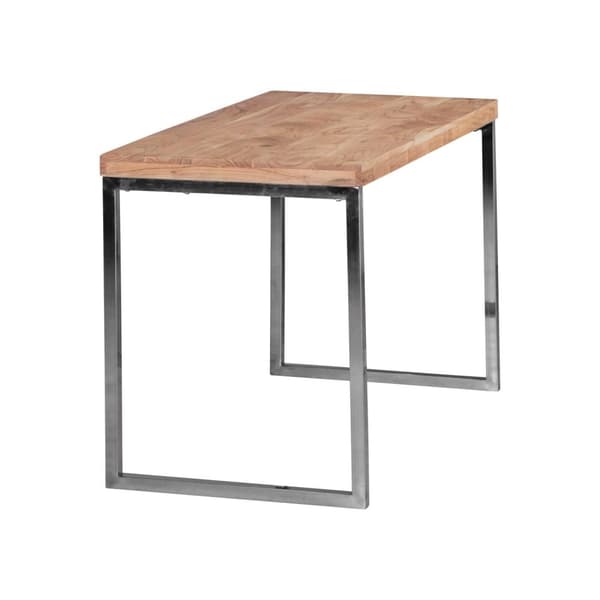 Rootz työpöytä Massiivipuuta Acacia tietokonepöytä 120 x 60 cm kannettava tietokonepöytä Mökin konsolipöytä metallijaloilla