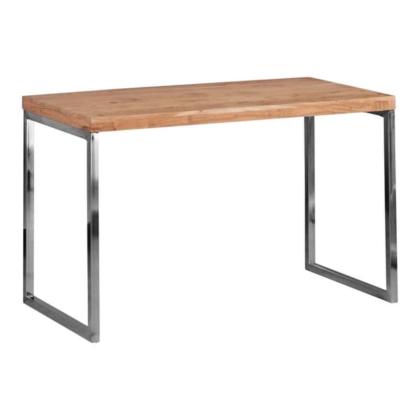 Rootz työpöytä Massiivipuuta Acacia tietokonepöytä 120 x 60 cm kannettava tietokonepöytä Mökin konsolipöytä metallijaloilla