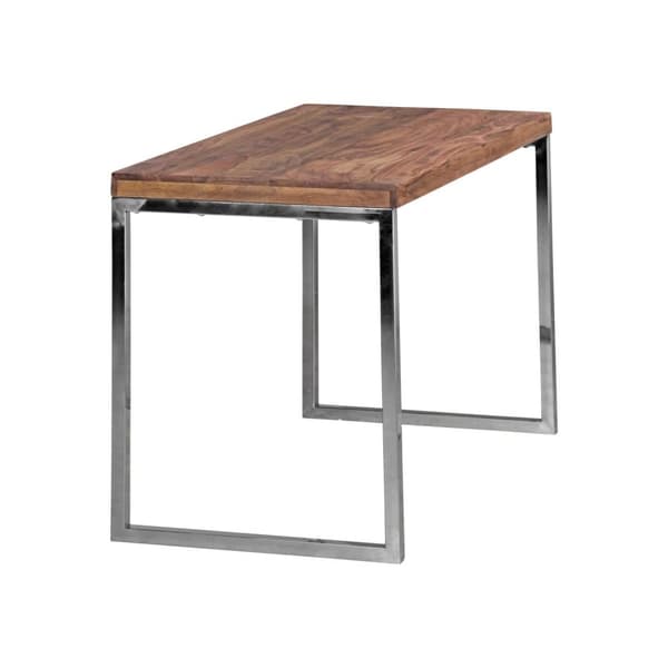 Rootz skrivbord Massivt trä Sheesham datorbord 120 x 60 cm laptopbord Stuga konsolbord med metallben